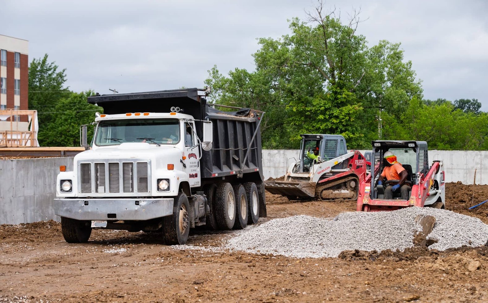 big truck filled with concrete