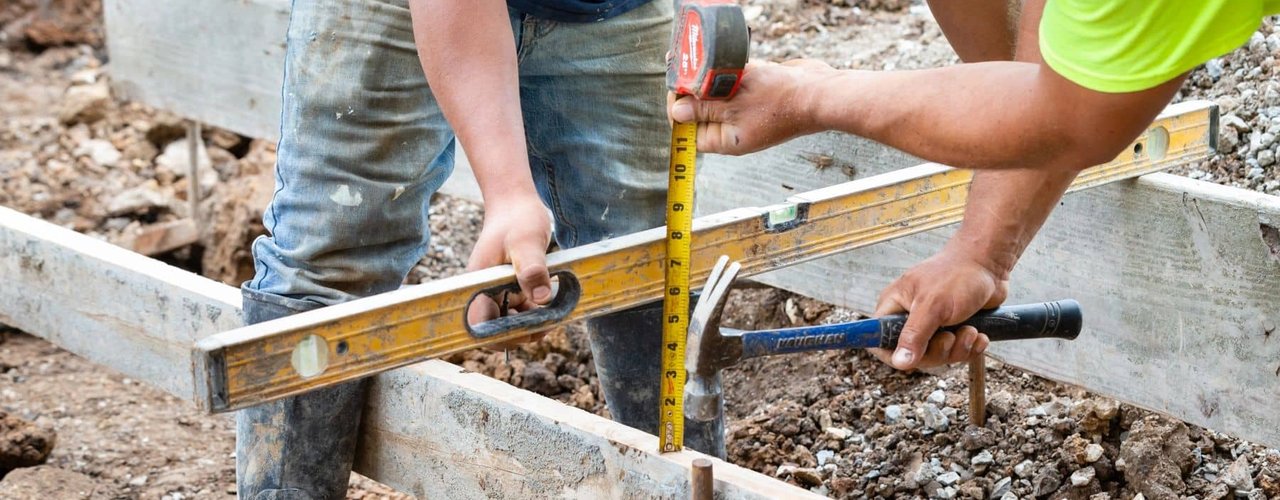 indoor concrete work in progress